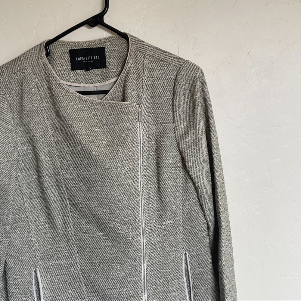 Lafayette 148 New York Assymetrical Moto Jacket - Picture 2 of 10